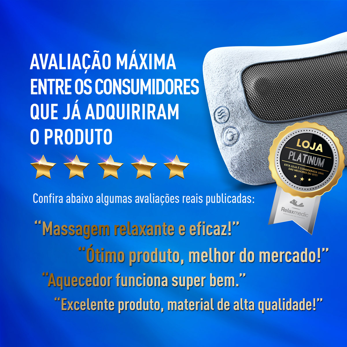 Almofada Massageadora Shiatsu Pillow Bivolt Relaxmedic Relaxmedic